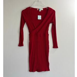 Free People One Mini Dress in Red. Size XS NWT